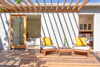 Beautiful porch with wooden deck